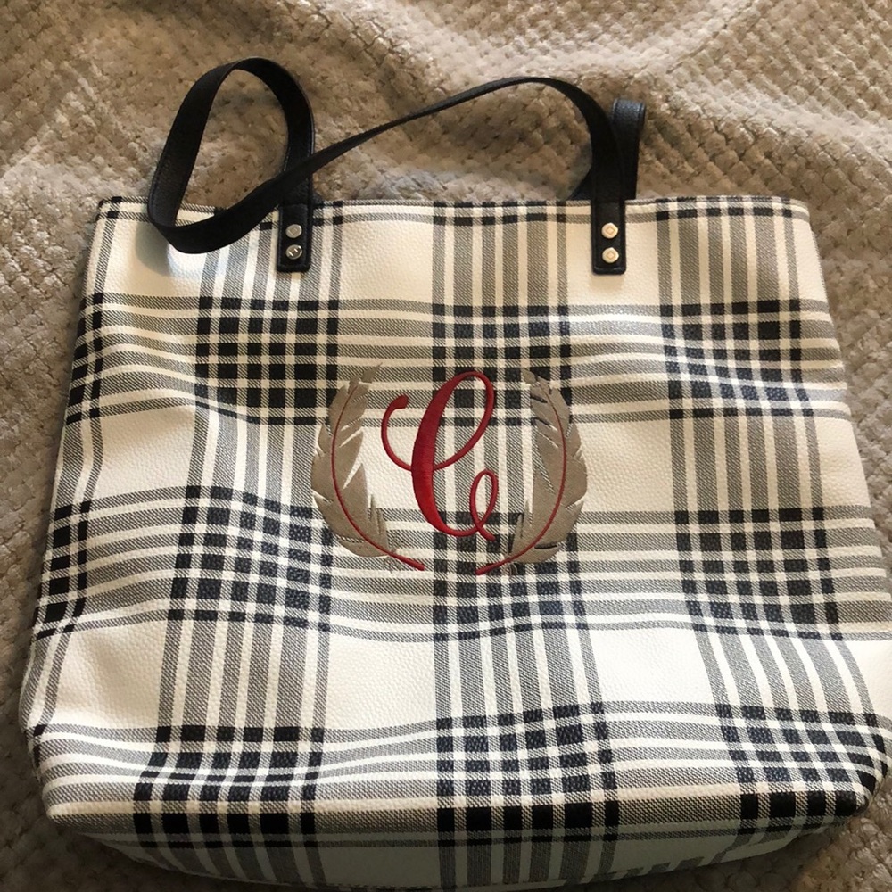 31 around town tote embroidered burgundy c